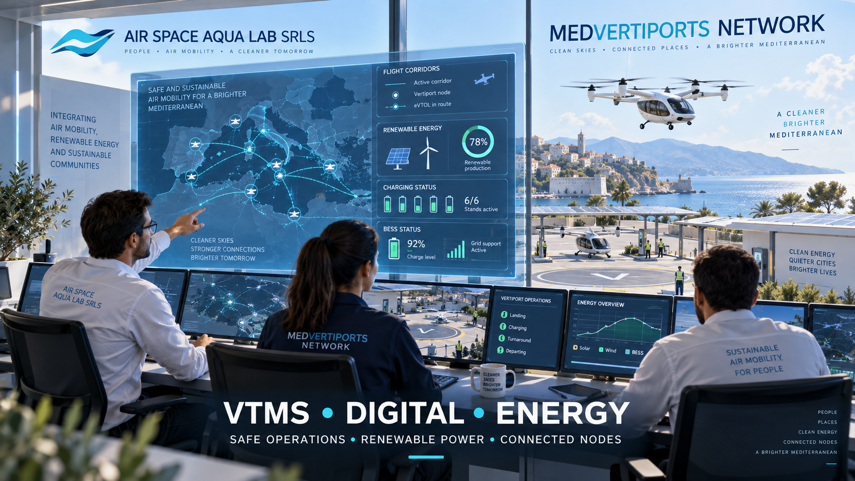 VTMS, servizi digitali ed energia rinnovabile MedVertiports