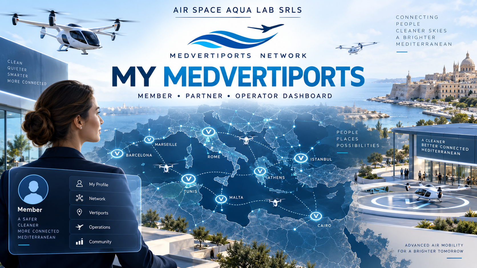 My MedVertiports — Member Partner Operator Dashboard by Air Space Aqua Lab Srls