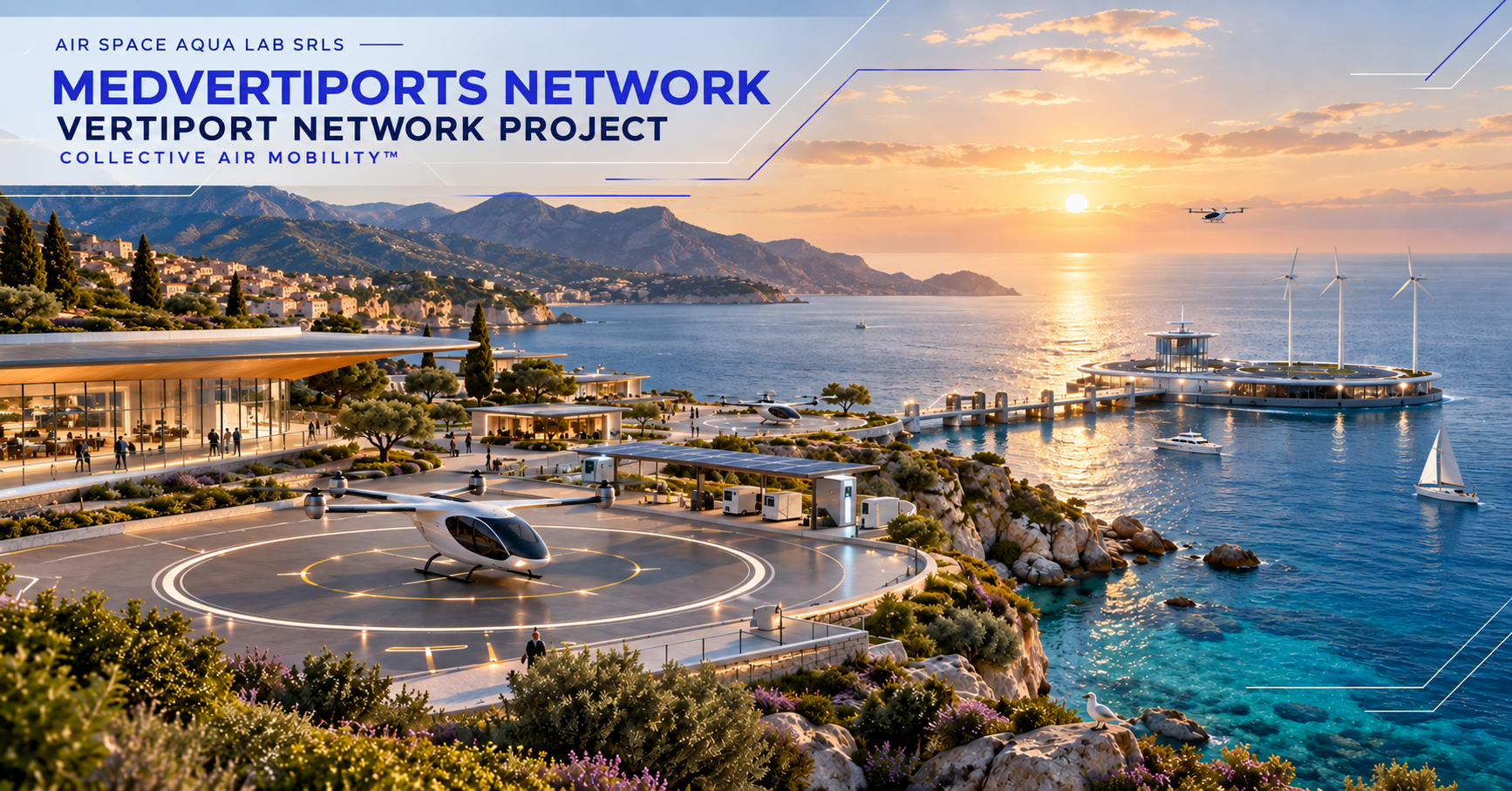 Vertiport Network Project — MedVertiports Network by Air Space Aqua Lab Srls